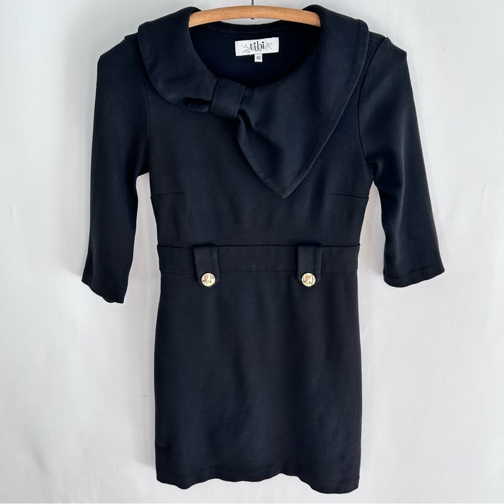 Tibi ~ Bow Accent Black XS Mini Dress